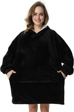 Load image into Gallery viewer, LetsFunny Oversized Hooded Blanket Sweatshirt, Super Soft Warm Comfortable Sherpa Wearable Blanket with Giant Pocket, for Adults Men Women Teenagers Kids, One Size Fits All