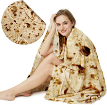 Load image into Gallery viewer, LetsFunny Burrito Tortilla Wrap Blanket, Burrito Wrap Novelty Blanket Tortilla Blankets for Adults/Kids, Giant Round Beach Towel/Throw Blanket