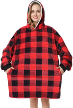 Load image into Gallery viewer, LetsFunny Oversized Hooded Blanket Sweatshirt, Super Soft Warm Comfortable Sherpa Wearable Blanket with Giant Pocket, for Adults Men Women Teenagers Kids, One Size Fits All