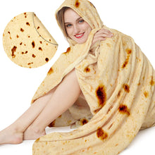 Load image into Gallery viewer, LetsFunny Burrito Tortilla Wrap Blanket, Burrito Wrap Novelty Blanket Tortilla Blankets for Adults/Kids, Giant Round Beach Towel/Throw Blanket