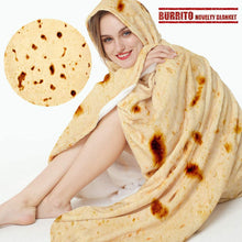 Load image into Gallery viewer, LetsFunny Burrito Tortilla Wrap Blanket, Burrito Wrap Novelty Blanket Tortilla Blankets for Adults/Kids, Giant Round Beach Towel/Throw Blanket