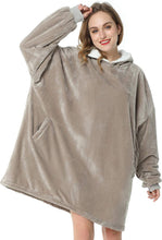 Load image into Gallery viewer, LetsFunny Oversized Hooded Blanket Sweatshirt, Super Soft Warm Comfortable Sherpa Wearable Blanket with Giant Pocket, for Adults Men Women Teenagers Kids, One Size Fits All