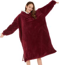 Load image into Gallery viewer, LetsFunny Oversized Blanket Sweatshirt, Plush Fleecehug Hoodie Wearable Blanket with Pocket, Super Warm Cozy Sweatshirt Hooded Blanket for Adult Women Men Teens, One Size Fits All