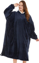 Load image into Gallery viewer, LetsFunny Oversized Blanket Sweatshirt, Plush Fleecehug Hoodie Wearable Blanket with Pocket, Super Warm Cozy Sweatshirt Hooded Blanket for Adult Women Men Teens, One Size Fits All