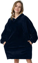 Load image into Gallery viewer, LetsFunny Oversized Hooded Blanket Sweatshirt, Super Soft Warm Comfortable Sherpa Wearable Blanket with Giant Pocket, for Adults Men Women Teenagers Kids, One Size Fits All