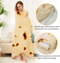 Load image into Gallery viewer, LetsFunny Burrito Tortilla Wrap Blanket, Burrito Wrap Novelty Blanket Tortilla Blankets for Adults/Kids, Giant Round Beach Towel/Throw Blanket