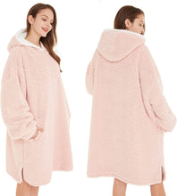 Load image into Gallery viewer, LetsFunny Oversized Blanket Sweatshirt, Plush Fleecehug Hoodie Wearable Blanket with Pocket, Super Warm Cozy Sweatshirt Hooded Blanket for Adult Women Men Teens, One Size Fits All