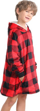 Load image into Gallery viewer, LetsFunny Oversized Hooded Blanket Sweatshirt, Super Soft Warm Comfortable Sherpa Wearable Blanket with Giant Pocket, for Adults Men Women Teenagers Kids, One Size Fits All