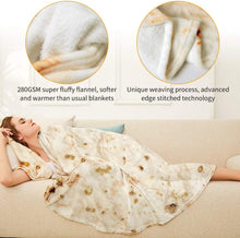 Load image into Gallery viewer, LetsFunny Burrito Tortilla Wrap Blanket, Burrito Wrap Novelty Blanket Tortilla Blankets for Adults/Kids, Giant Round Beach Towel/Throw Blanket