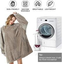 Load image into Gallery viewer, LetsFunny Oversized Hooded Blanket Sweatshirt, Super Soft Warm Comfortable Sherpa Wearable Blanket with Giant Pocket, for Adults Men Women Teenagers Kids, One Size Fits All
