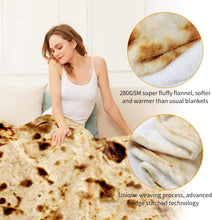 Load image into Gallery viewer, LetsFunny Burrito Tortilla Wrap Blanket, Burrito Wrap Novelty Blanket Tortilla Blankets for Adults/Kids, Giant Round Beach Towel/Throw Blanket