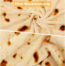 Load image into Gallery viewer, LetsFunny Burrito Tortilla Wrap Blanket, Burrito Wrap Novelty Blanket Tortilla Blankets for Adults/Kids, Giant Round Beach Towel/Throw Blanket