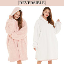 Load image into Gallery viewer, LetsFunny Oversized Blanket Sweatshirt, Plush Fleecehug Hoodie Wearable Blanket with Pocket, Super Warm Cozy Sweatshirt Hooded Blanket for Adult Women Men Teens, One Size Fits All