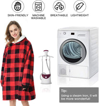 Load image into Gallery viewer, LetsFunny Oversized Hooded Blanket Sweatshirt, Super Soft Warm Comfortable Sherpa Wearable Blanket with Giant Pocket, for Adults Men Women Teenagers Kids, One Size Fits All