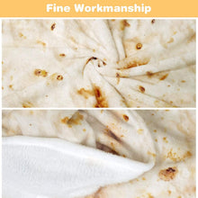 Load image into Gallery viewer, LetsFunny Burrito Tortilla Wrap Blanket, Burrito Wrap Novelty Blanket Tortilla Blankets for Adults/Kids, Giant Round Beach Towel/Throw Blanket