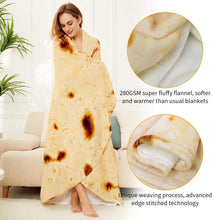 Load image into Gallery viewer, LetsFunny Burrito Tortilla Wrap Blanket, Burrito Wrap Novelty Blanket Tortilla Blankets for Adults/Kids, Giant Round Beach Towel/Throw Blanket