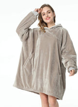 Load image into Gallery viewer, LetsFunny Oversized Hooded Blanket Sweatshirt, Super Soft Warm Comfortable Sherpa Wearable Blanket with Giant Pocket, for Adults Men Women Teenagers Kids, One Size Fits All