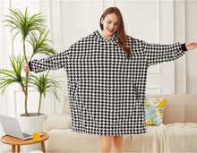 Load image into Gallery viewer, LetsFunny Oversized Hooded Blanket Sweatshirt, Super Soft Warm Comfortable Sherpa Wearable Blanket with Giant Pocket, for Adults Men Women Teenagers Kids, One Size Fits All