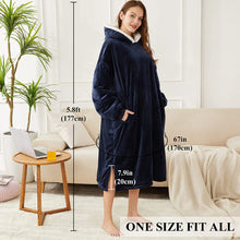 Load image into Gallery viewer, LetsFunny Oversized Blanket Sweatshirt, Plush Fleecehug Hoodie Wearable Blanket with Pocket, Super Warm Cozy Sweatshirt Hooded Blanket for Adult Women Men Teens, One Size Fits All