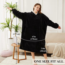 Load image into Gallery viewer, LetsFunny Oversized Blanket Sweatshirt, Plush Fleecehug Hoodie Wearable Blanket with Pocket, Super Warm Cozy Sweatshirt Hooded Blanket for Adult Women Men Teens, One Size Fits All