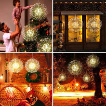 Load image into Gallery viewer, Fairy Christmas String Lights Wire Lights,200 LED DIY 8 Modes Dimmable Lights with Remote Control, Waterproof Decorative Hanging Starburst Lights for Christmas, Home, Patio, Indoor Outdoor Decoration