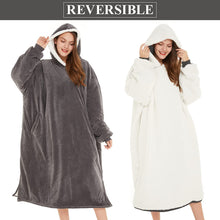 Load image into Gallery viewer, LetsFunny Oversized Blanket Sweatshirt, Plush Fleecehug Hoodie Wearable Blanket with Pocket, Super Warm Cozy Sweatshirt Hooded Blanket for Adult Women Men Teens, One Size Fits All