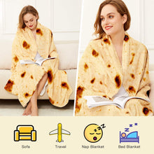 Load image into Gallery viewer, LetsFunny Burrito Tortilla Wrap Blanket, Burrito Wrap Novelty Blanket Tortilla Blankets for Adults/Kids, Giant Round Beach Towel/Throw Blanket