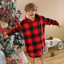 Load image into Gallery viewer, LetsFunny Oversized Hooded Blanket Sweatshirt, Super Soft Warm Comfortable Sherpa Wearable Blanket with Giant Pocket, for Adults Men Women Teenagers Kids, One Size Fits All