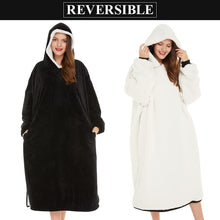 Load image into Gallery viewer, LetsFunny Oversized Blanket Sweatshirt, Plush Fleecehug Hoodie Wearable Blanket with Pocket, Super Warm Cozy Sweatshirt Hooded Blanket for Adult Women Men Teens, One Size Fits All
