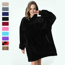 Load image into Gallery viewer, LetsFunny Oversized Hooded Blanket Sweatshirt, Super Soft Warm Comfortable Sherpa Wearable Blanket with Giant Pocket, for Adults Men Women Teenagers Kids, One Size Fits All