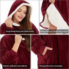 Load image into Gallery viewer, LetsFunny Oversized Blanket Sweatshirt, Plush Fleecehug Hoodie Wearable Blanket with Pocket, Super Warm Cozy Sweatshirt Hooded Blanket for Adult Women Men Teens, One Size Fits All