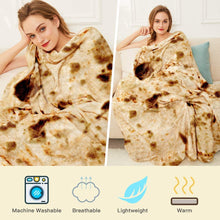 Load image into Gallery viewer, LetsFunny Burrito Tortilla Wrap Blanket, Burrito Wrap Novelty Blanket Tortilla Blankets for Adults/Kids, Giant Round Beach Towel/Throw Blanket