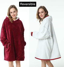 Load image into Gallery viewer, LetsFunny Oversized Hooded Blanket Sweatshirt, Super Soft Warm Comfortable Sherpa Wearable Blanket with Giant Pocket, for Adults Men Women Teenagers Kids, One Size Fits All