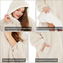 Load image into Gallery viewer, LetsFunny Oversized Blanket Sweatshirt, Plush Fleecehug Hoodie Wearable Blanket with Pocket, Super Warm Cozy Sweatshirt Hooded Blanket for Adult Women Men Teens, One Size Fits All
