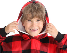 Load image into Gallery viewer, LetsFunny Oversized Hooded Blanket Sweatshirt, Super Soft Warm Comfortable Sherpa Wearable Blanket with Giant Pocket, for Adults Men Women Teenagers Kids, One Size Fits All