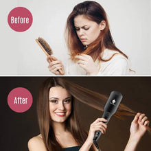 Load image into Gallery viewer, Enhanced Hair Straightener Brush by MiroPure, 2-in-1 Ionic Straightening Brush with Anti-Scald Feature, Auto Temperature Lock & Auto-Off Function (Black)