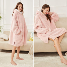 Load image into Gallery viewer, LetsFunny Oversized Blanket Sweatshirt, Plush Fleecehug Hoodie Wearable Blanket with Pocket, Super Warm Cozy Sweatshirt Hooded Blanket for Adult Women Men Teens, One Size Fits All
