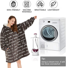 Load image into Gallery viewer, LetsFunny Oversized Hooded Blanket Sweatshirt, Super Soft Warm Comfortable Sherpa Wearable Blanket with Giant Pocket, for Adults Men Women Teenagers Kids, One Size Fits All