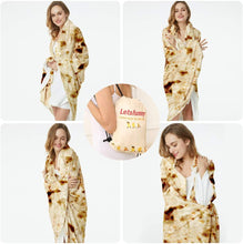 Load image into Gallery viewer, LetsFunny Burrito Tortilla Wrap Blanket, Burrito Wrap Novelty Blanket Tortilla Blankets for Adults/Kids, Giant Round Beach Towel/Throw Blanket