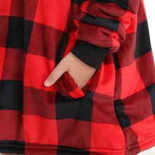 Load image into Gallery viewer, LetsFunny Oversized Hooded Blanket Sweatshirt, Super Soft Warm Comfortable Sherpa Wearable Blanket with Giant Pocket, for Adults Men Women Teenagers Kids, One Size Fits All