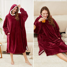Load image into Gallery viewer, LetsFunny Oversized Blanket Sweatshirt, Plush Fleecehug Hoodie Wearable Blanket with Pocket, Super Warm Cozy Sweatshirt Hooded Blanket for Adult Women Men Teens, One Size Fits All