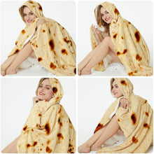 Load image into Gallery viewer, LetsFunny Burrito Tortilla Wrap Blanket, Burrito Wrap Novelty Blanket Tortilla Blankets for Adults/Kids, Giant Round Beach Towel/Throw Blanket