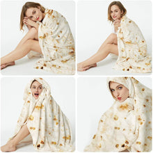 Load image into Gallery viewer, LetsFunny Burrito Tortilla Wrap Blanket, Burrito Wrap Novelty Blanket Tortilla Blankets for Adults/Kids, Giant Round Beach Towel/Throw Blanket