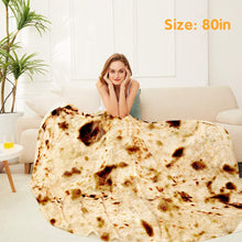 Load image into Gallery viewer, LetsFunny Burrito Tortilla Wrap Blanket, Burrito Wrap Novelty Blanket Tortilla Blankets for Adults/Kids, Giant Round Beach Towel/Throw Blanket
