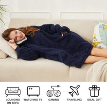 Load image into Gallery viewer, LetsFunny Oversized Blanket Sweatshirt, Plush Fleecehug Hoodie Wearable Blanket with Pocket, Super Warm Cozy Sweatshirt Hooded Blanket for Adult Women Men Teens, One Size Fits All