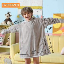 Load image into Gallery viewer, LetsFunny Oversized Hooded Blanket Sweatshirt, Super Soft Warm Comfortable Sherpa Wearable Blanket with Giant Pocket, for Adults Men Women Teenagers Kids, One Size Fits All