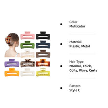 Load image into Gallery viewer, Large Hair Claw Clips, LetsFunny 4.13" Hair Clips for Thick Hair/Thin Hair, Strong Hold Nonslip Big Hair Clip Fashion Hair Styling Accessories Birthday Business Christmas Gifts for Women Girls