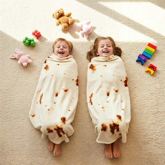 Burrito Tortilla Throw Blankets for Adults Teen Kids, Double Sided Tortilla Taco Wrap Blankets, Novelty Realistic Flannel Food Round Blankets, Unique Funny Gift for Girl Women