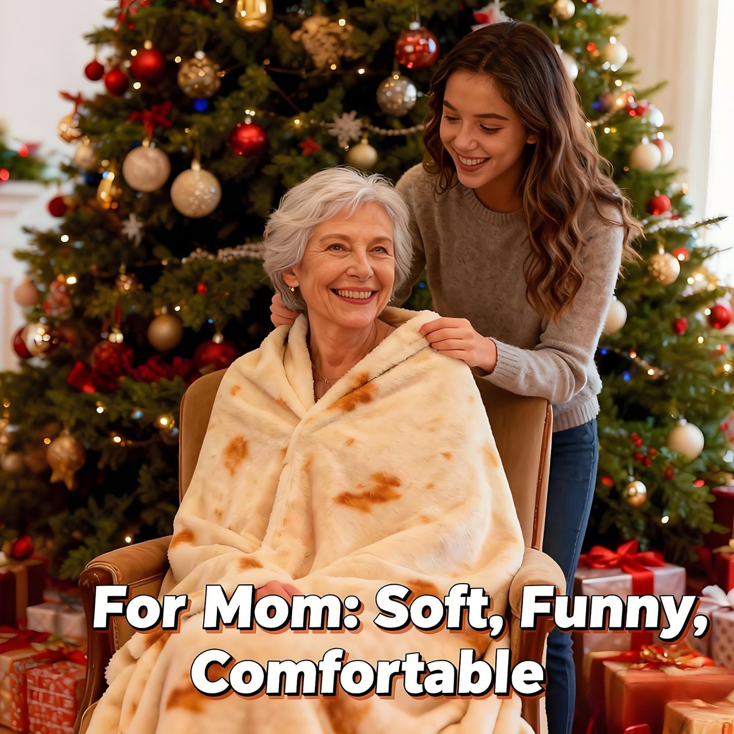 Burrito Tortilla Throw Blankets for Adults Teen Kids, Double Sided Tortilla Taco Wrap Blankets, Novelty Realistic Flannel Food Round Blankets, Unique Funny Gift for Girl Women