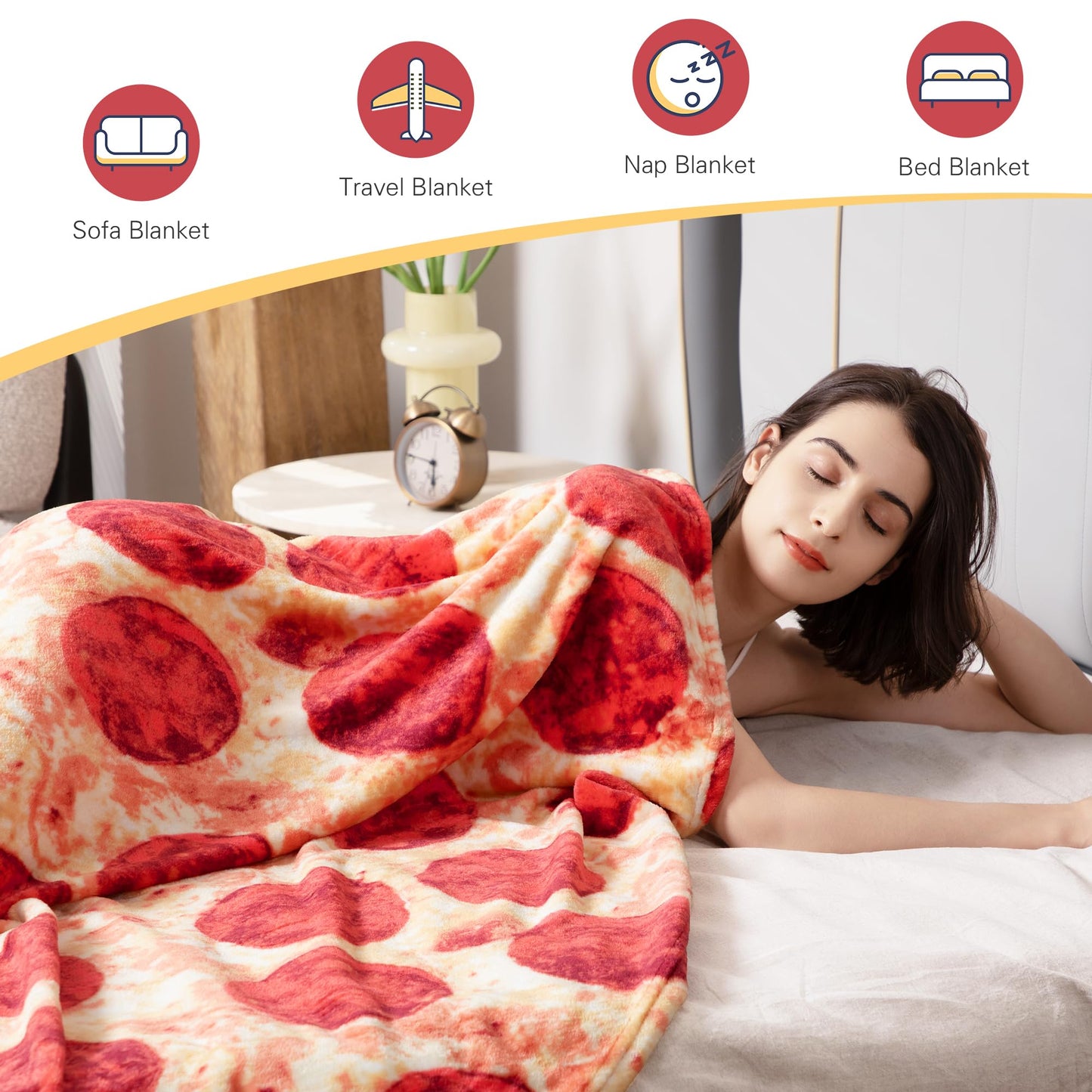 Burrito Tortilla Throw Blankets for Adults Teen Kids, Double Sided Tortilla Taco Wrap Blankets, Novelty Realistic Flannel Food Round Blankets, Unique Funny Gift for Girl Women